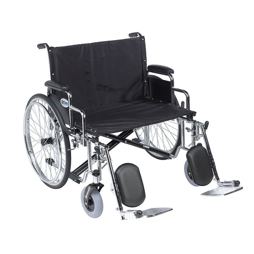 Drive Medical STD26ECDDA-ELR Sentra EC Heavy Duty Extra Wide Wheelchair, Detachable Desk Arms, Elevating Leg Rests, 26" Seat